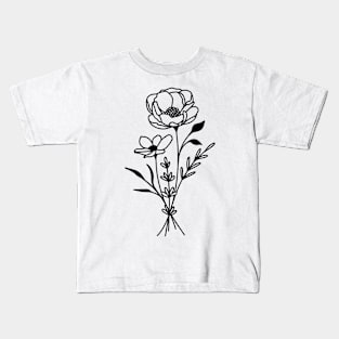 Minimal flowers Kids T-Shirt